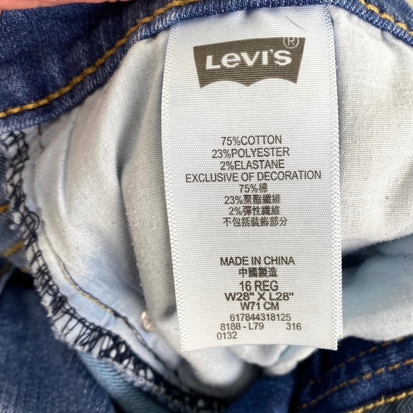 Boy’s Jeans 28x28 Levis 511 Slim Fit Medium Wash EUC 16 regular - Picture 9 of 9